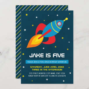 Invitation d'anniversaire du navire spatial