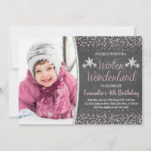 Invitation d'anniversaire du pays des merveilles (Devant)