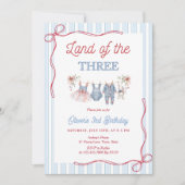 Invitation d'anniversaire du pays des trois filles (Devant)