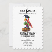 Invitation d'anniversaire du perroquet du Parti Pi (Devant)