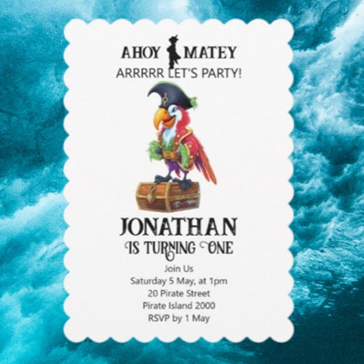 Invitation d'anniversaire du perroquet du Parti Pi