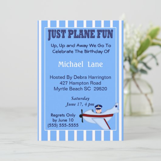 Invitation d'anniversaire du pilote (Debout devant)