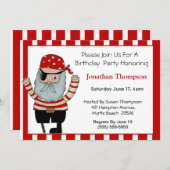 Invitation d'anniversaire du pirate (Devant / Derrière)