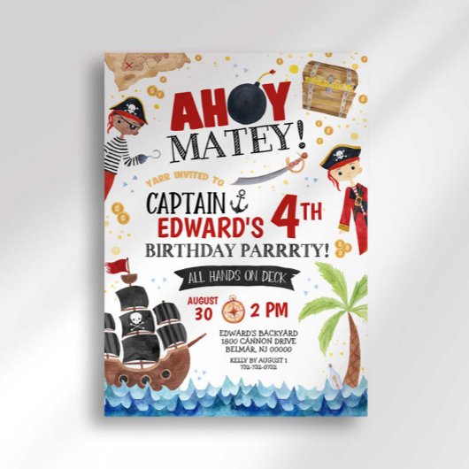 Invitation d'anniversaire du pirate