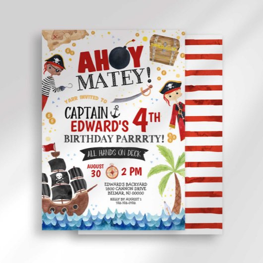 Invitation d'anniversaire du pirate