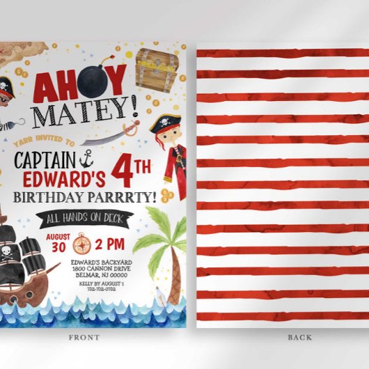 Invitation d'anniversaire du pirate