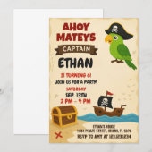 Invitation d'anniversaire du pirate moderne (Devant / Derrière)