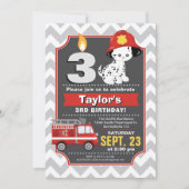 Invitation d'anniversaire du pompier (Devant)