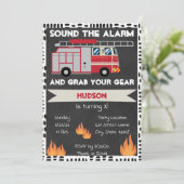 Invitation d'anniversaire du pompier (Debout devant)