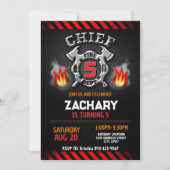 Invitation d'anniversaire du pompier (Devant)