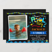 Invitation d'anniversaire du pool invitation de dé (Devant / Derrière)