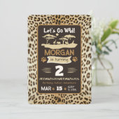 Invitation d'anniversaire du poster de animal Leop (Debout devant)