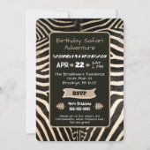 Invitation d'anniversaire du poster de animal Zebr (Dos)