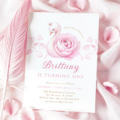 Invitation d'anniversaire du premier floral de cyg