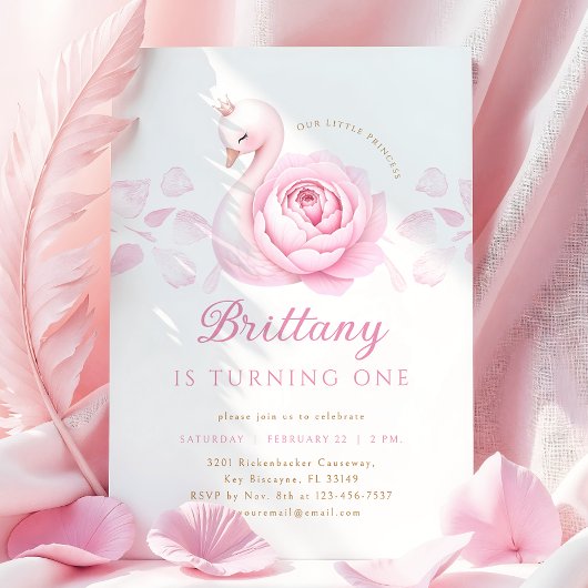 Invitation d'anniversaire du premier floral de cyg