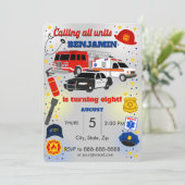 Invitation d'anniversaire du premier répondant (Debout devant)