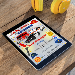 Invitation d'anniversaire du premier répondant