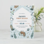 Invitation d'anniversaire du premier Rodeo Cowboy (Debout devant)