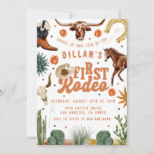 Invitation d'anniversaire du premier Rodeo Cowboy (Devant)