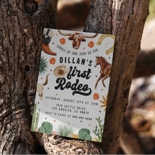 Invitation d'anniversaire du premier Rodeo Cowboy