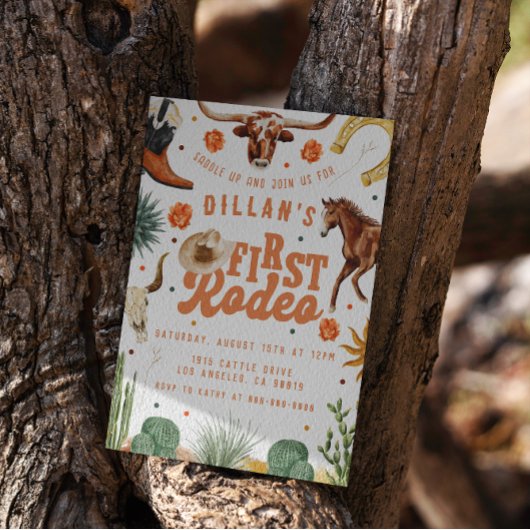 Invitation d'anniversaire du premier Rodeo Cowboy