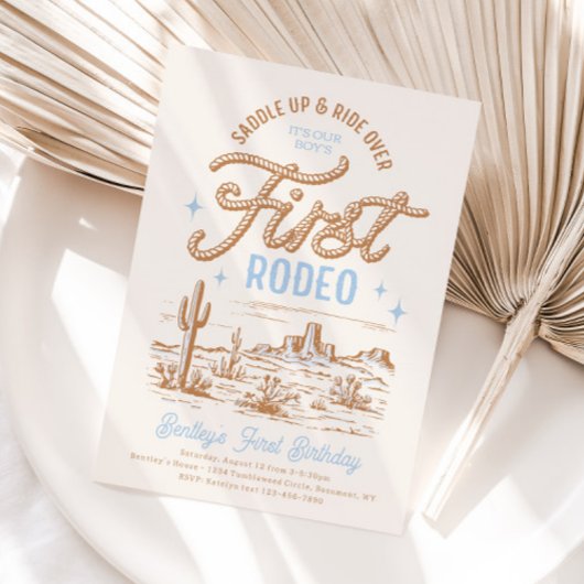 Invitation d'anniversaire du premier rodéo du garç