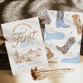 Invitation d'anniversaire du premier rodéo du garç