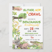 Invitation d'anniversaire du reptile naturel (Devant)