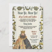 Invitation d'anniversaire du roi de la Renaissance (Devant)