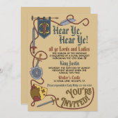 Invitation d'anniversaire du roi de la Renaissance (Devant / Derrière)