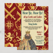 Invitation d'anniversaire du roi de la Renaissance (Devant / Derrière)