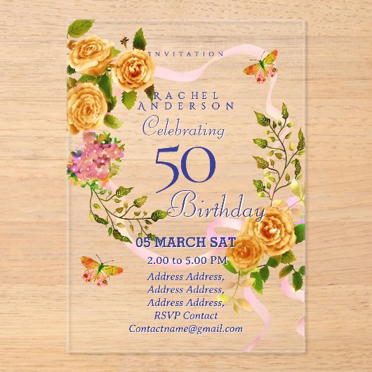 Invitation d'anniversaire du Rose d'or (Recto)