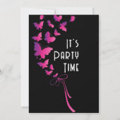 Invitation d'anniversaire du ruban papillon (Dos)