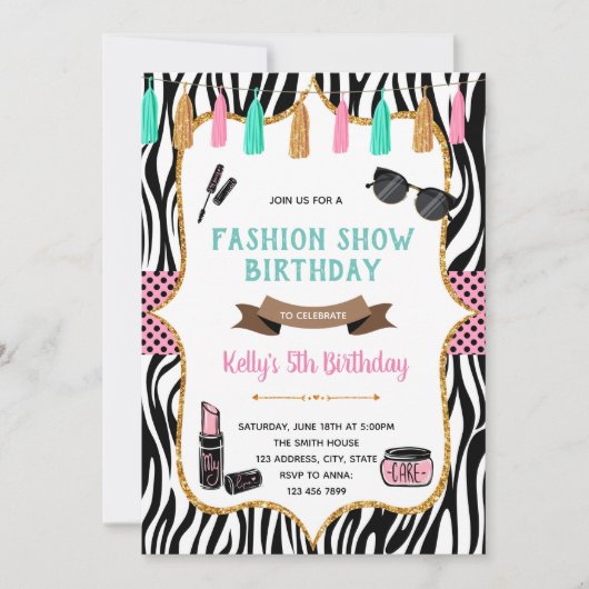 invitation d'anniversaire du show de mode (Devant)