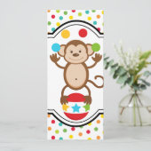 Invitation d'anniversaire du singe carnaval (Debout devant)