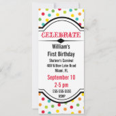 Invitation d'anniversaire du singe carnaval (Dos)