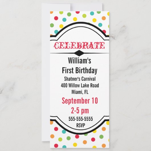 Invitation d'anniversaire du singe carnaval (Dos)