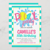 Invitation d'anniversaire du softball Pool (Devant / Derrière)