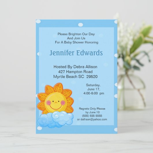 Invitation d'anniversaire du soleil (Debout devant)