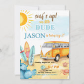 Invitation d'anniversaire du surf (Devant)