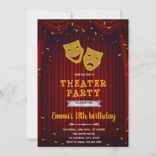 Invitation d'anniversaire du théâtre