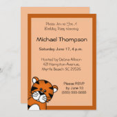Invitation d'anniversaire du tigre (Devant / Derrière)
