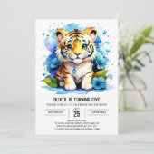 Invitation d'anniversaire du tigre Wild One (Debout devant)