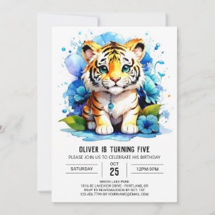 Invitation d'anniversaire du tigre Wild One