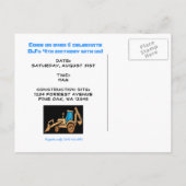 Invitation d'anniversaire du tracteur (Dos)