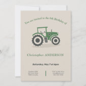 Invitation d'anniversaire du tracteur agricole (Devant)