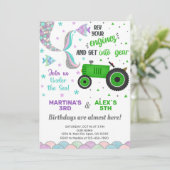 Invitation d'anniversaire du tracteur et de la sir (Debout devant)