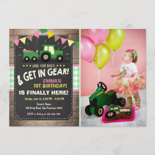 Invitation d'anniversaire du tracteur Fête de ferm