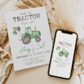 Invitation d'anniversaire du tracteur | Invitation