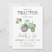 Invitation d'anniversaire du tracteur | Invitation (Devant)